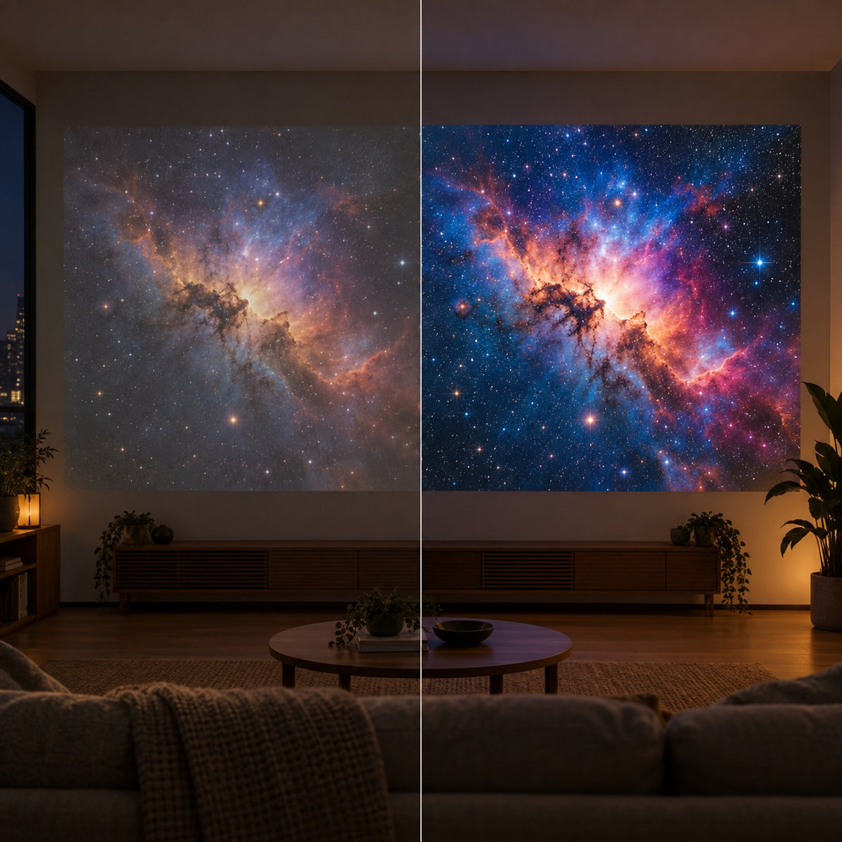 Projektorland Luma Pro -miniprojektori – 400 ANSI-lumenia, Full HD 1080p, automaattitarkennus, Android 14 ja Wi-Fi 6