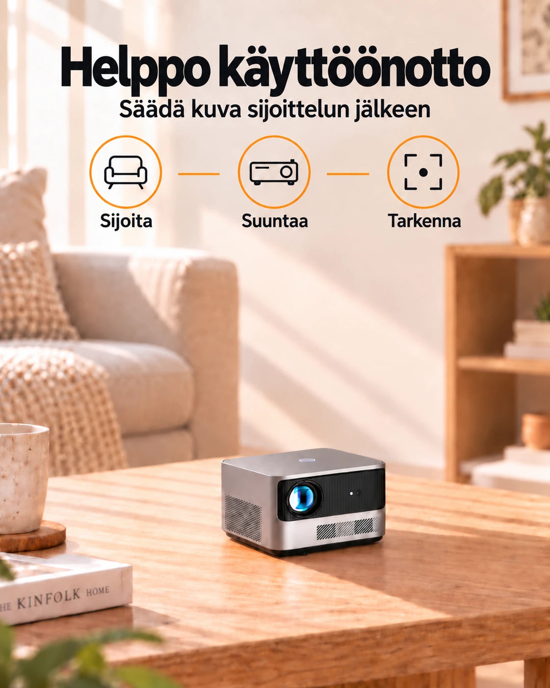 Projektorland Grand Cinema – 4K-yhteensopiva, Full HD 1080p, 580 ANSI-lumenia, HDMI ja USB
