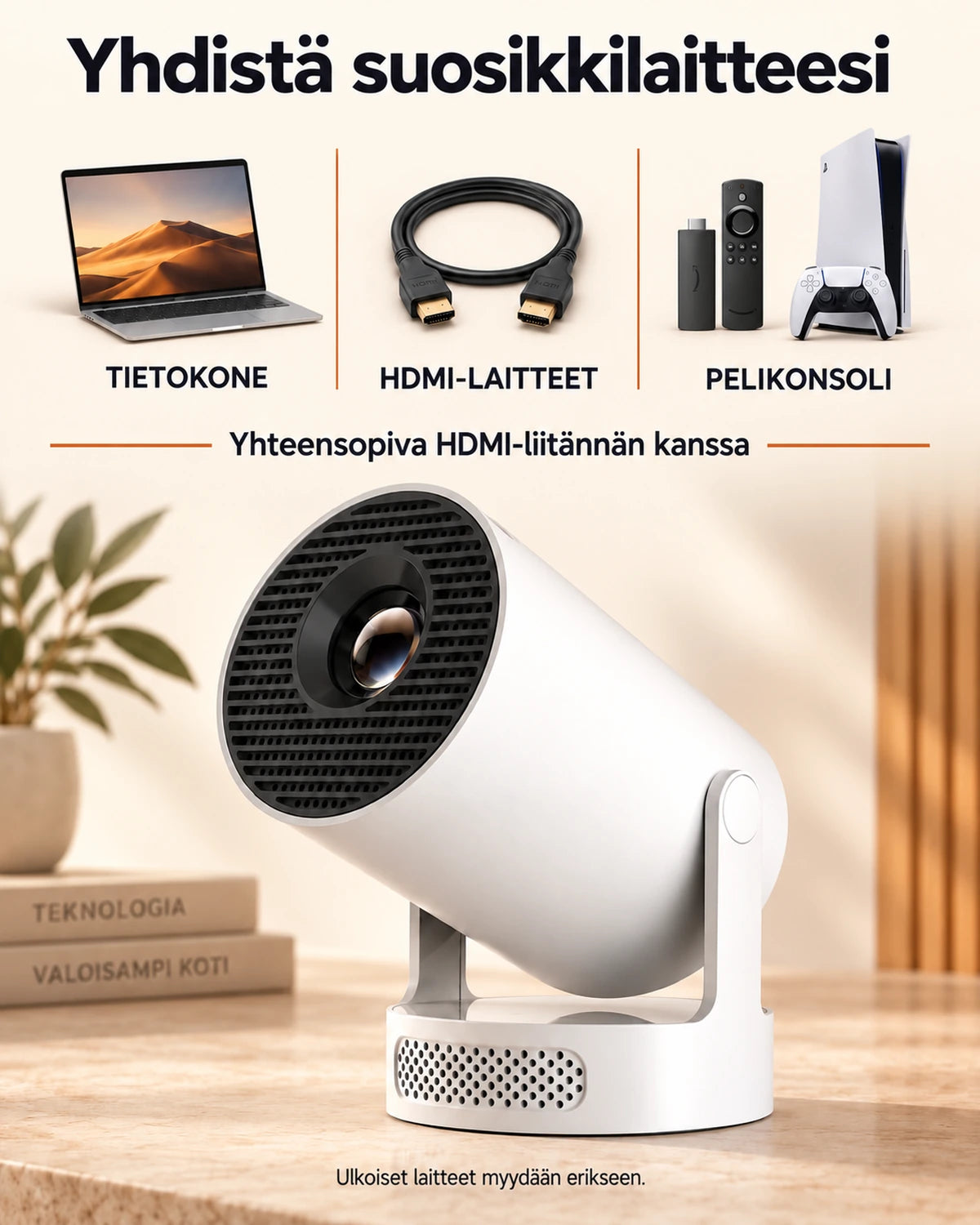 4K-yhteensopiva projektori, 330 ANSI-lumenia – Luma One, Wi-Fi 6 ja Bluetooth 5.0