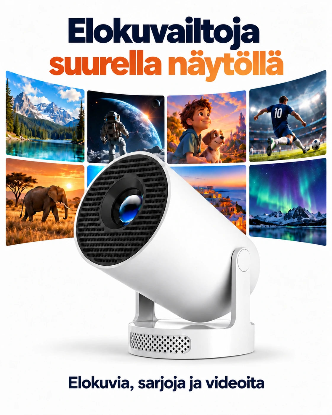 4K-yhteensopiva projektori, 330 ANSI-lumenia – Luma One, Wi-Fi 6 ja Bluetooth 5.0